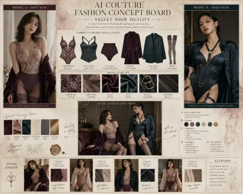 Chinese AI underwear set style proposal board