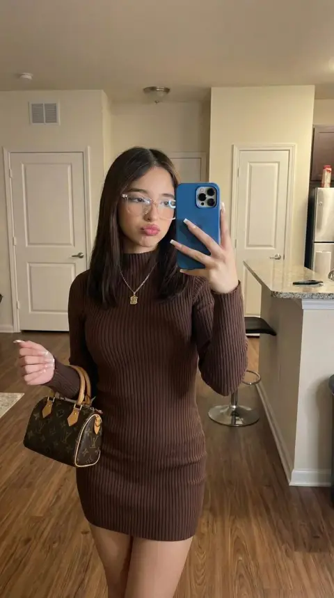 Chocolate girl in the mirror at home