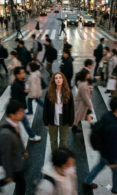 Cinematic portraits of still moments in the hustle and bustle of the city
