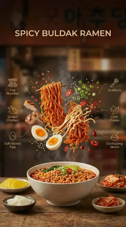 Cinematic suspended turkey noodles in slow motion