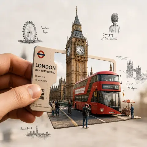 City ticket miniature landscape art illustration