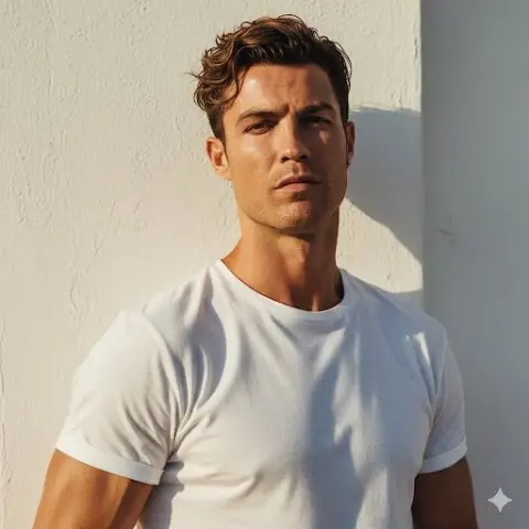 Close-up of rugged tough guy Cristiano Ronaldo in the twilight