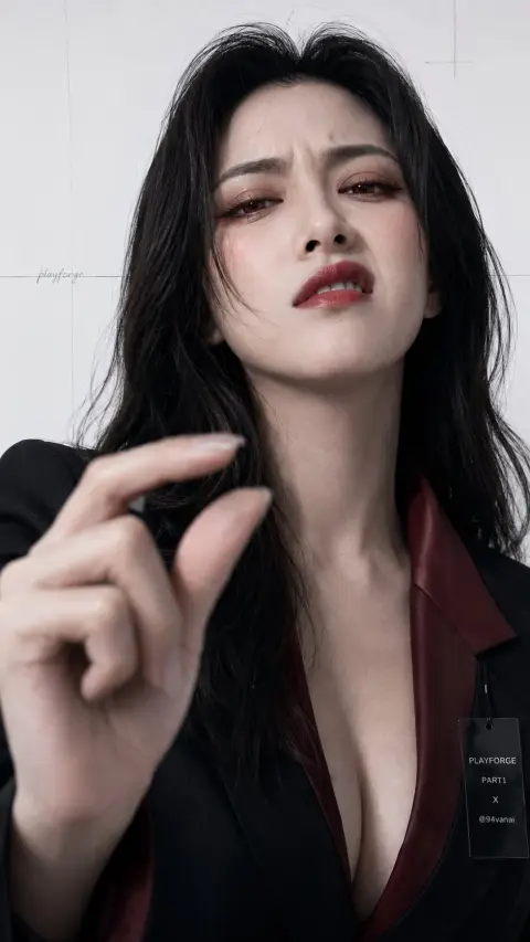 Close-up portrait of young woman with disgusted and disdainful expression
