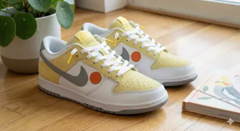 Cockatiel sneakers with realistically restored blush