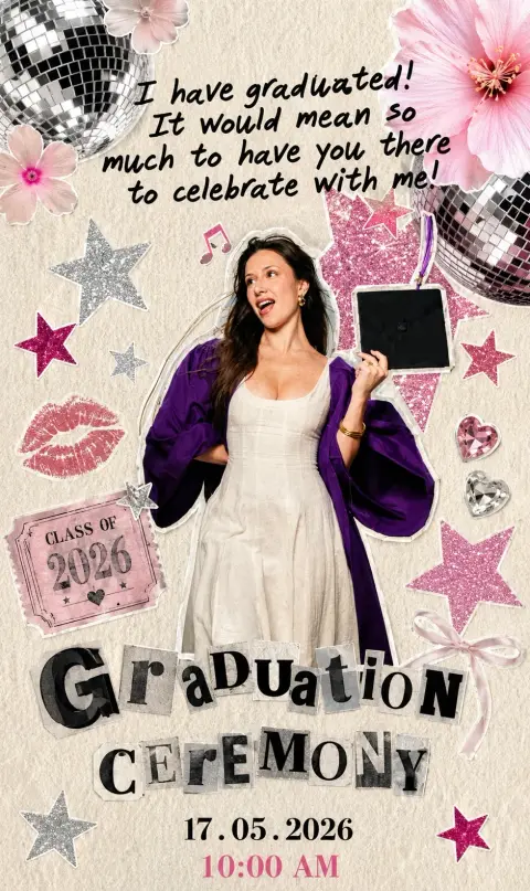Collage Grad Invitation Card