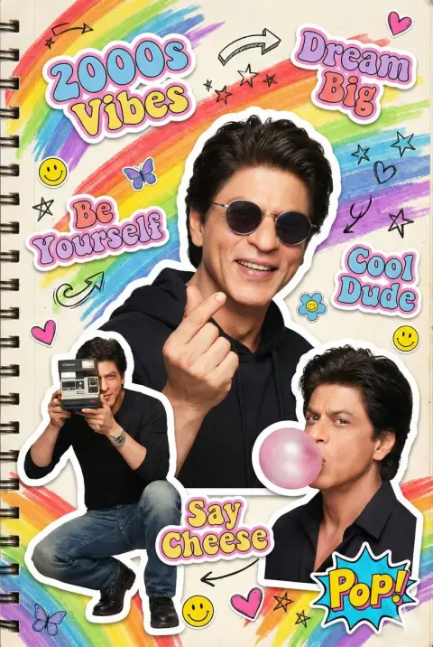 Collage of energetic hipster men in retro millennium style scrapbook