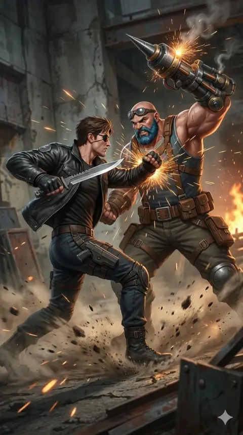 Comparison between GPT-image and Nano model fierce battle scene rendering