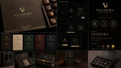 Complete luxury chocolate packaging design case