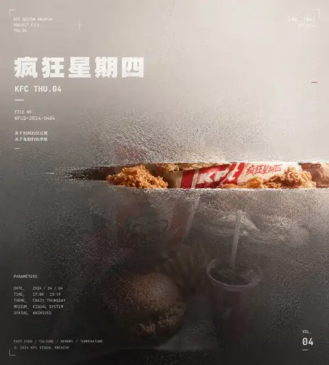 Crazy Thursday KFC embossed glass texture portfolio cover