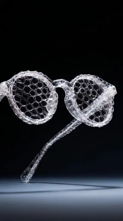 Crystal clear bubble film material minimalist high fashion blockbuster