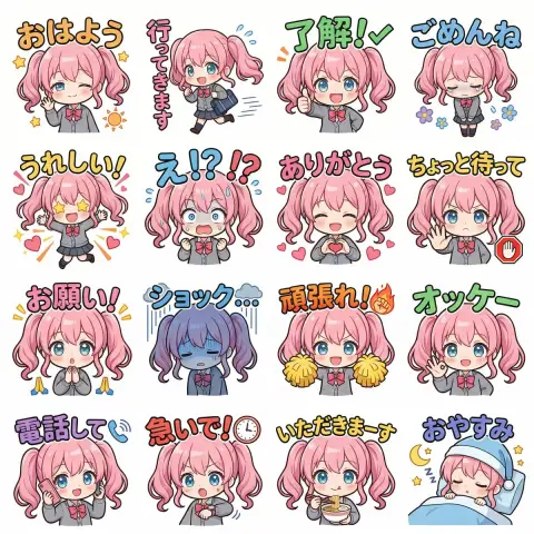 Cute daily expression packs for high school girls
