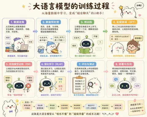 Cute large model training illustration