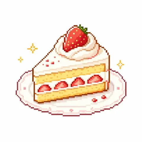 Cute retro pixel style food icons