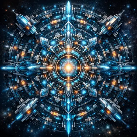 Cyberpunk Sci-Fi Mandala