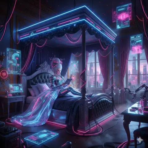 Cyberpunk Versailles Mary's Bedroom