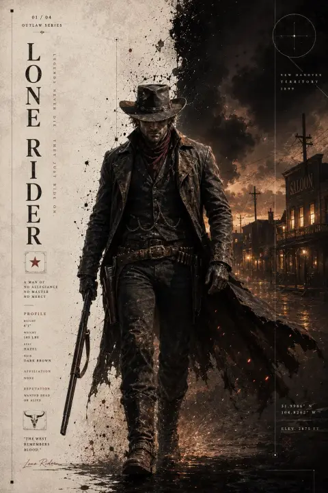 Dark West Outlaws Premium Movie Feeling Poster