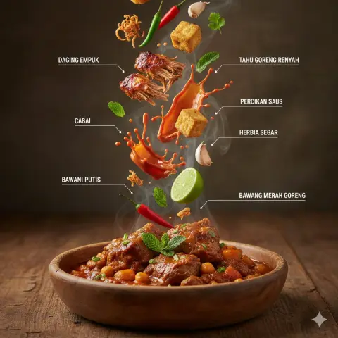 Deconstruction of anti-gravity suspended Arabic cuisine