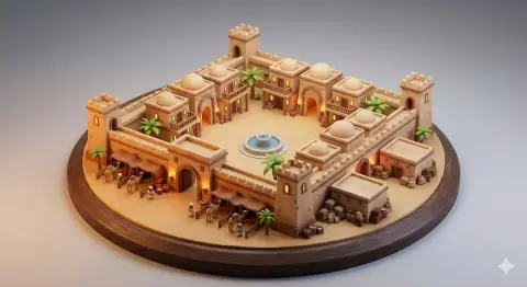 Desert Caravanserai miniature diorama