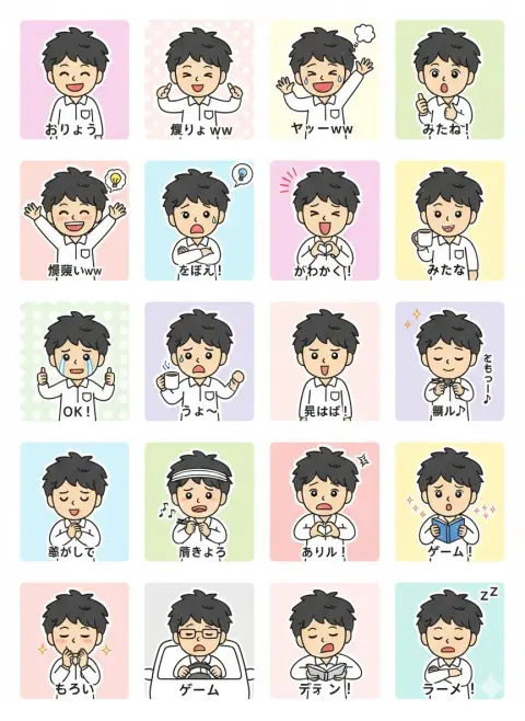 Design thirty super cute Line chat emoticon pack stickers