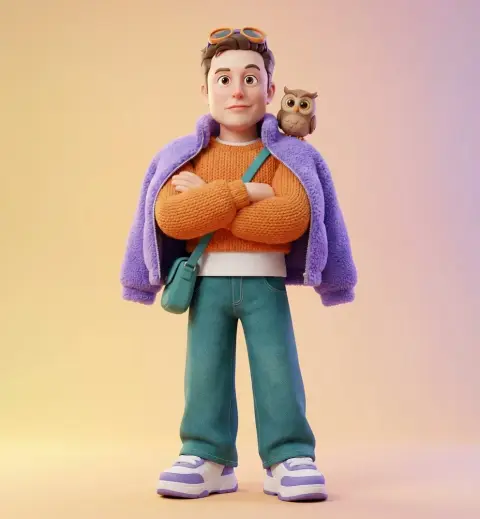Disney Pixar style super cute 3D character design