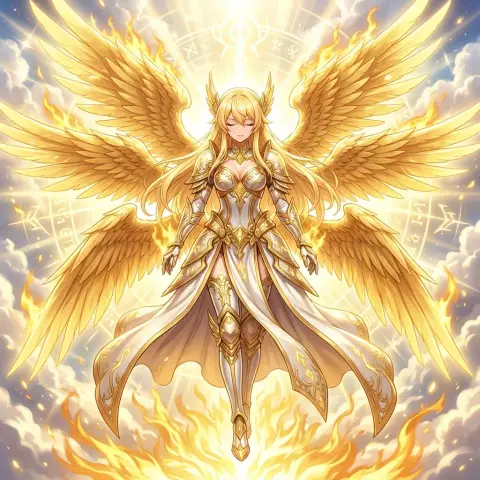 Divine radiance of radiant seraphs and sun incarnations