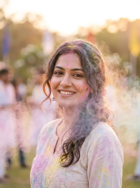 Dreamy Holi Soft Light Portrait