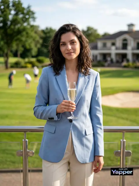 Elegant Champagne Hour on the Golf Terrace