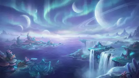 Epic fantasy wilderness starry panorama
