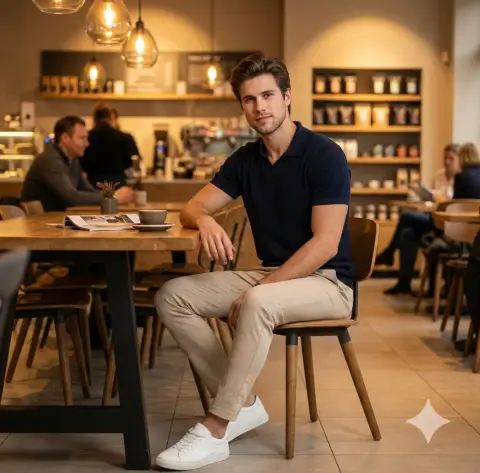 Essay on a high-end cafe with intertwined light and shadow
