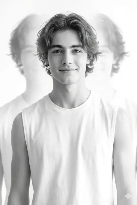 Ethereal youth under dreamy multiple exposures