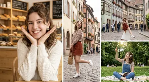 European travel life photography collage