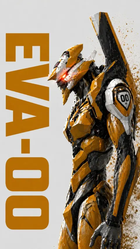 EVA Unit Zero sideways oil painting style realistic mecha