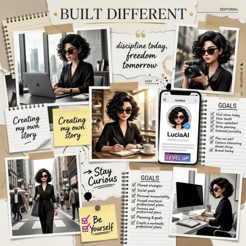 Exquisite personal branding vision board collage