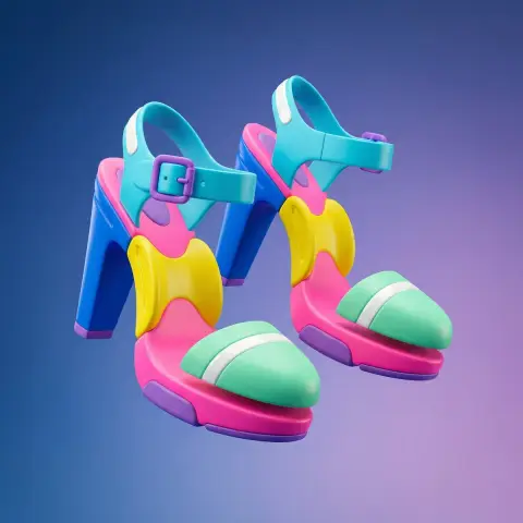 Extremely clean and bright pop style 3D trendy floating rendering