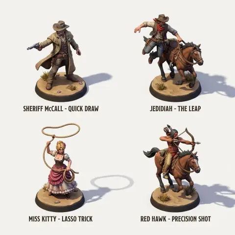 Extremely HD American Western Cowboy 3D Isometric Miniature Model