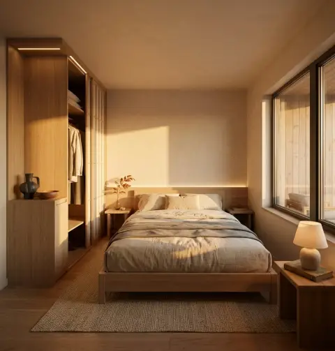 Extremely precise bathroom space layout