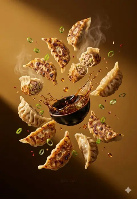 Extremely realistic cinematic zero-gravity suspended sushi photography