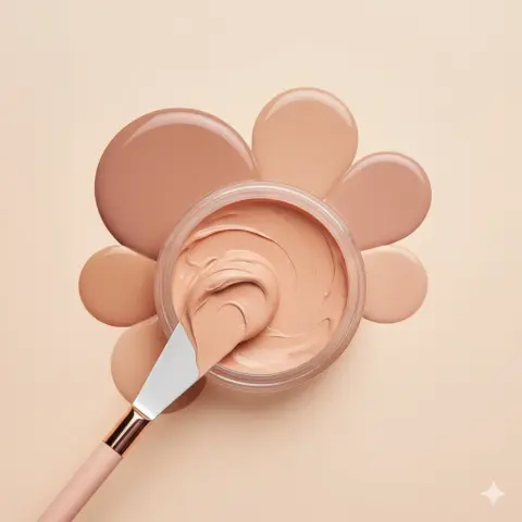 Extremely silky cream blush macro healing close-up