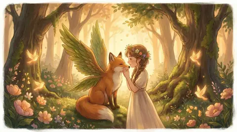 Fairy in amber light and shadow