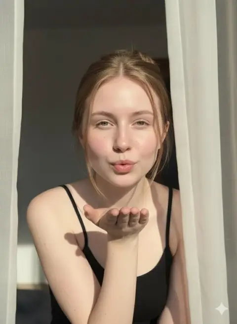Fashion close-up of ethereal girl under dreamy light and shadow