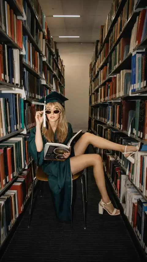 Fashionable Fall in the Library