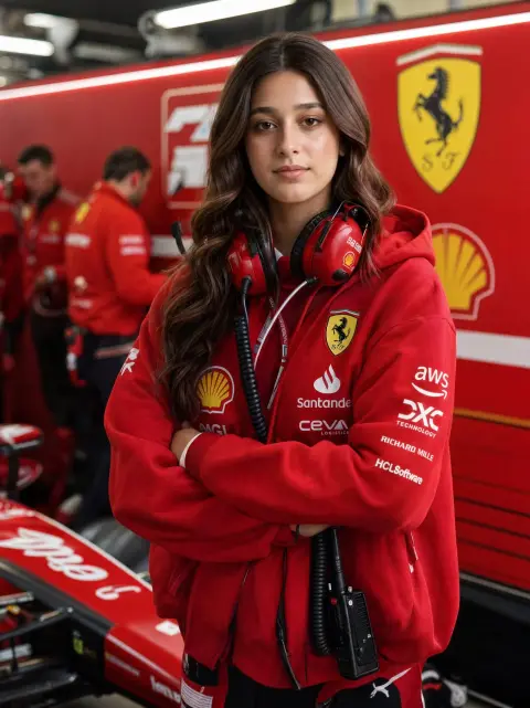 Ferrari F1 Paddock Portrait Realistic Photography