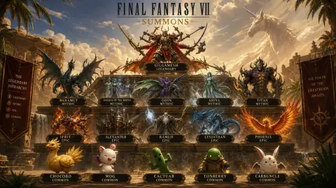 Final Fantasy 7 Summoned Monster Level Ranking Poster