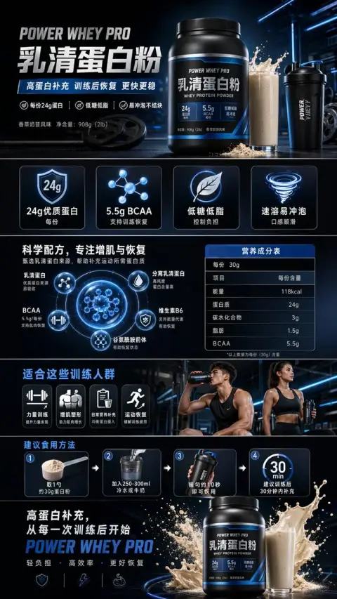 Fitness protein powder e-commerce details page