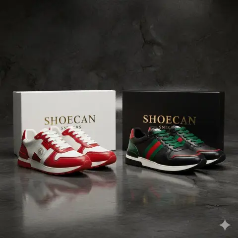 Floating and colorful high-end sneaker advertising blockbuster