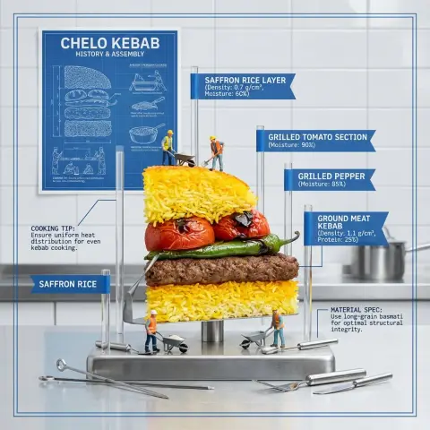 Food Architecture: Precision Structural Engineering Blueprints Sliced ​​in Half