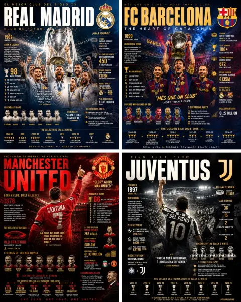 Football club National Geographic style infographic poster