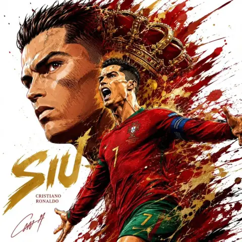 Football superstar dynamic sports illustration poster