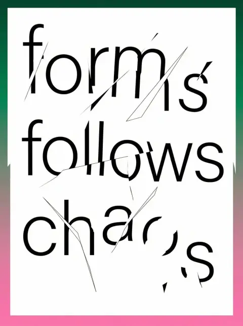 Form follows chaos: minimalist poster design with avant-garde style broken fonts