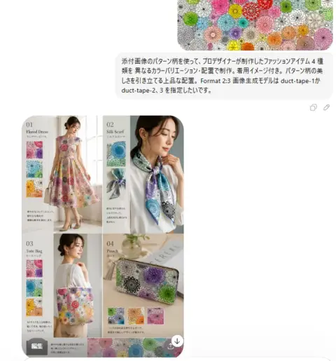 Four fashionable item designs with elegant patterns